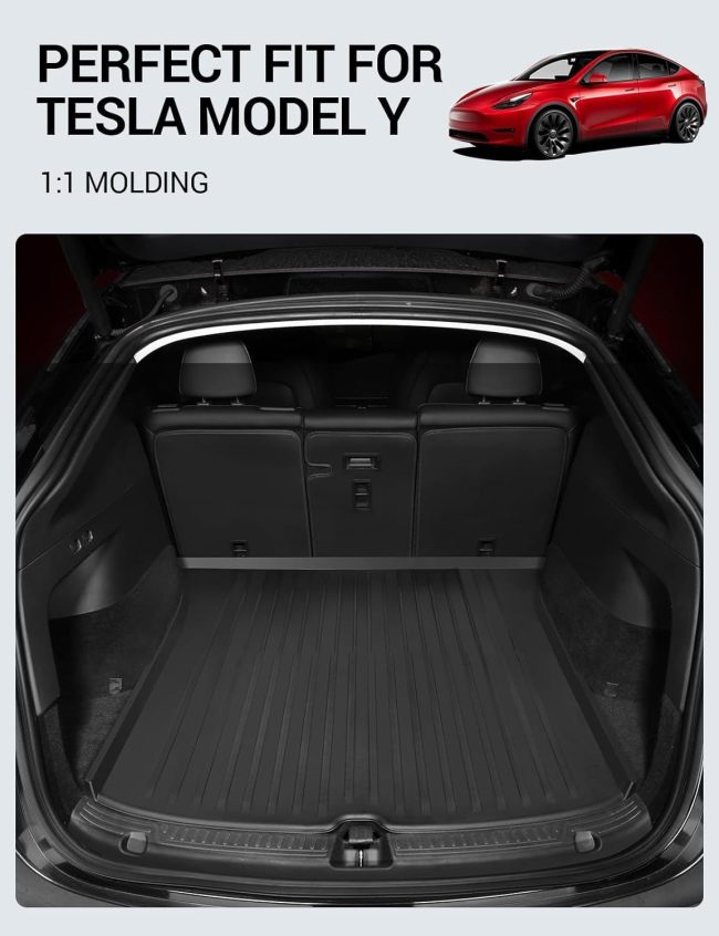 Upgraded Tesla Model Y TPE Cargo Liners Cargo Mat Rear Trunk Mat Liner All Weather Anti-Slip Waterproof Trunk Mat 2020 2021 2022 2023 2024 - Image 2