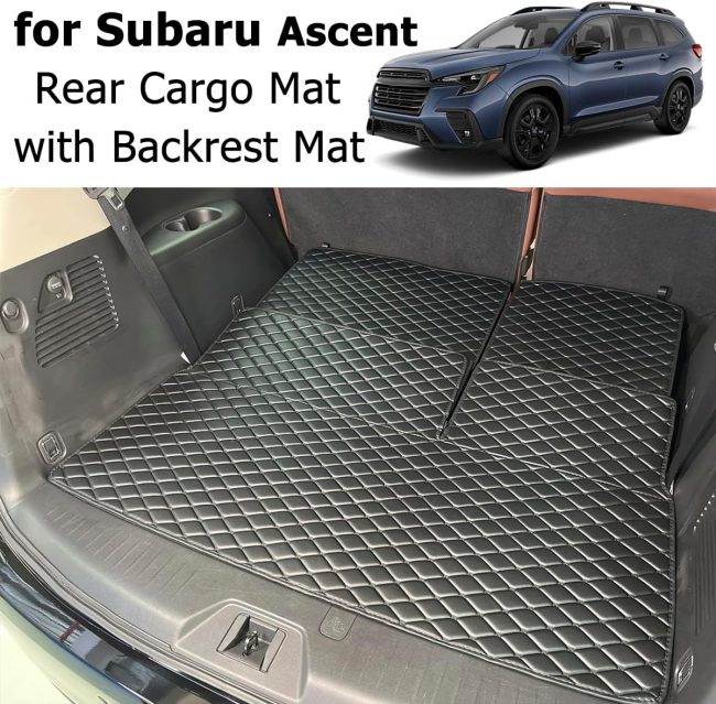 for 2019-2025 Subaru Ascent Trunk Mat and Rear Backrest Cargo Mat Liners All Weather Anti-Slip - Image 2