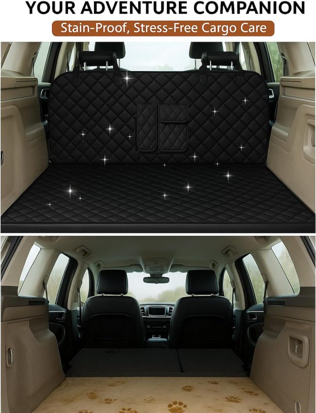 Universal Cargo Liner for SUV – Waterproof Dog Trunk Mat, Non-Slip Back Seat Protector, Car Bed Cover, Pet Barrier, Rear Liner Accessories for Trucks & Sedans, Universal Fit Trunk Cover - Image 2