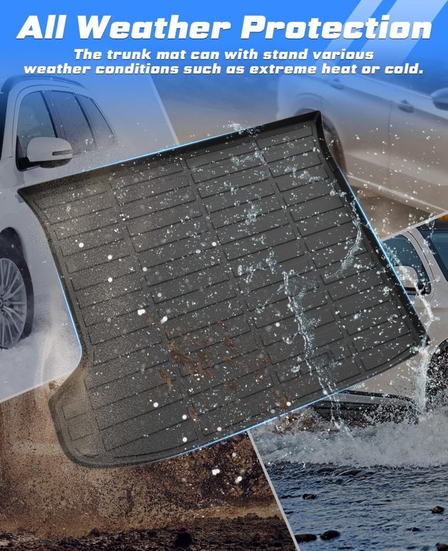 Cargo Liner for 2022 2023 2024 2025 Kia EV6 Accessories TPE Cargo Mat All Weather Odorless Anti-Slip Rear Cargo Tray Heavy Duty Trunk Mat Black Car Floor Trunk Liner - Image 2