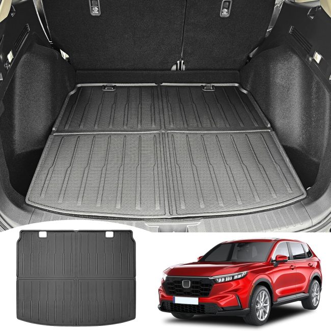 Rear Cargo Mat for 2023 2024 2025 Honda CRV Hybrid Cargo Liner All Weather TPE Anti-Slip Trunk Mat for 2023-2025 Honda CR-V Accessories (Fit 23-25 Hybrid Upper Deck)